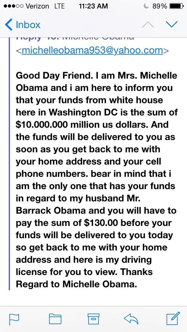 My dad just forwarded me this email seems legit