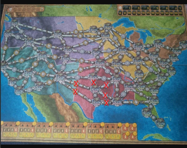 My dad made some slight changes to our familys favorite game Power Grid