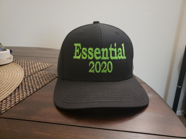 My dad made these hats for everyone he works with