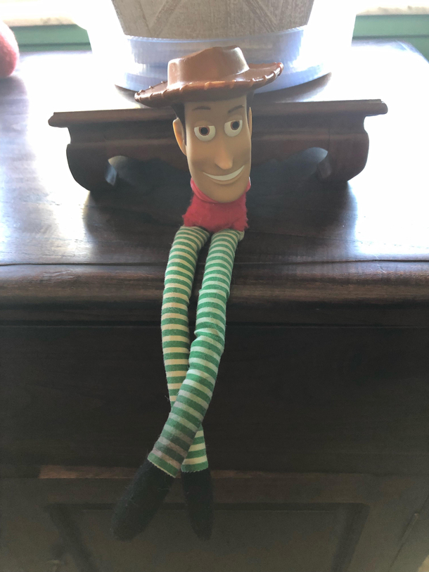 My dad never wanted to spend the money on a new toy after my Woody doll broke as a young child I present this cursed creation that I spent an unholy amount of time with