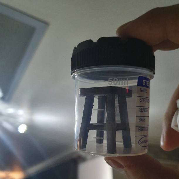 My dad recently got a d printer and made a stool sample for his doctor