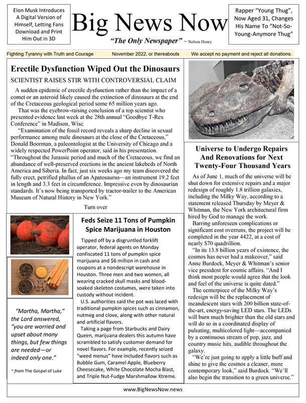 My Dad Retired and Started a Satirical Newspaper This is the November Edition