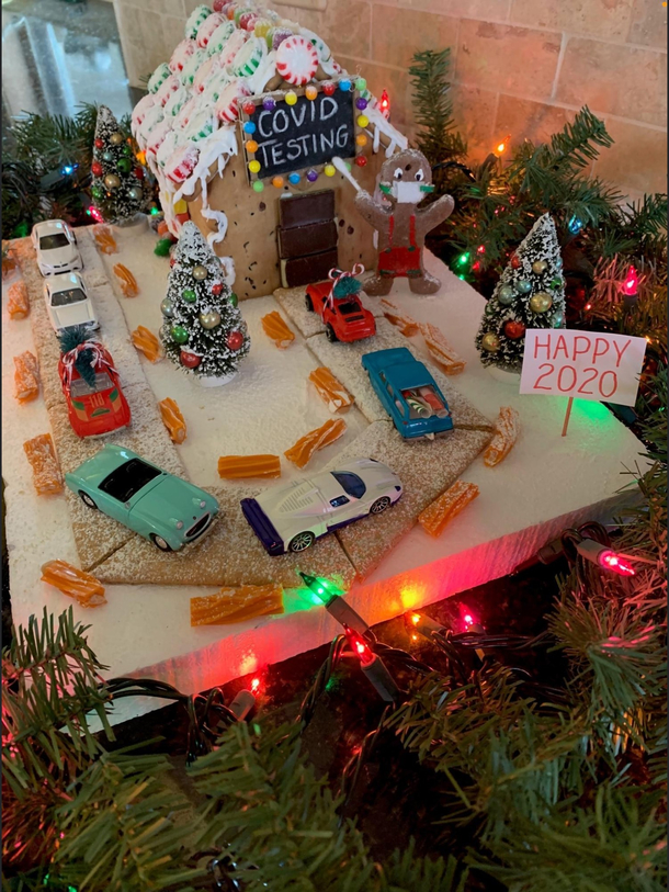 My dads auto racing team made a gingerbread house