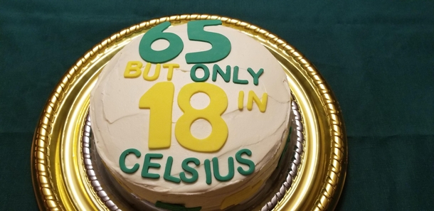 My dads friend brought him a clever birthday cake