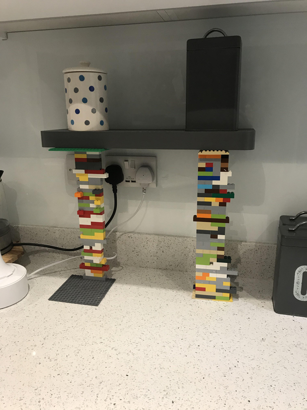 My dads genius solution to mount a shelf