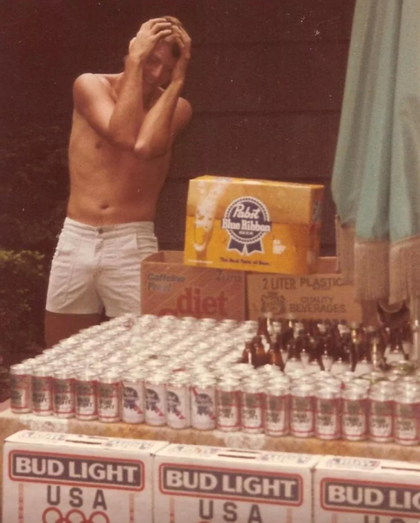 My dads reaction to the beer procured for his birthday party 