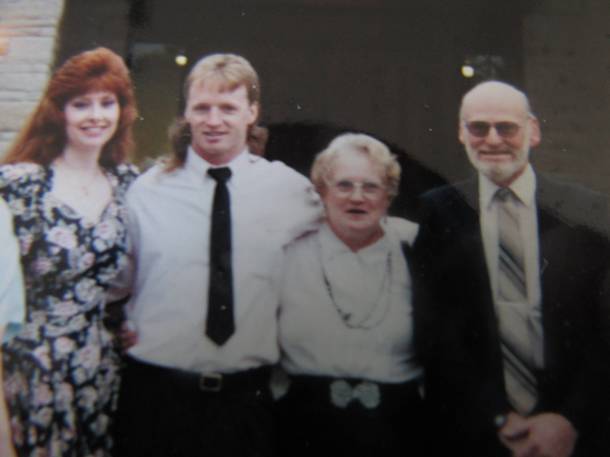 My dads wicked mullet and my grandma looks like Mrs Doubtfire Today is the  year anniversary of me posting this from my old account