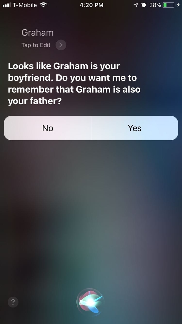 My daughter and I played with Siri today It got a little incesty