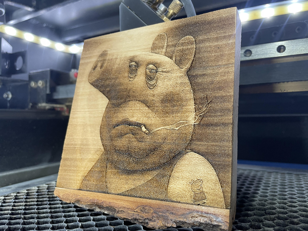 My daughter asked me to engrave Peppa Pig 