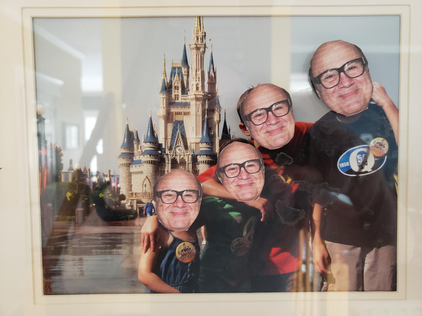 My daughter did this to every photo in my house to see if my wife would notice