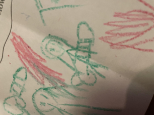 My daughter drew herself playing guitar