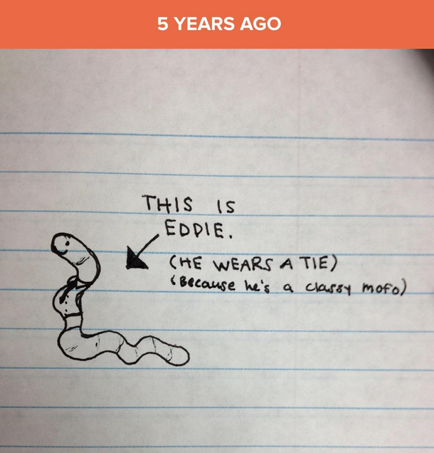 My daughter drew this  years ago on a notepad when she was  Not sure if others will find it funny but it cracks me up It popped up in my history today so I thought I would share Shes been outta the house for a year now Damn I miss seeing that kids face da