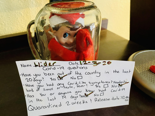 My daughter has escalated our Hide-the-Elf game to a serious new level