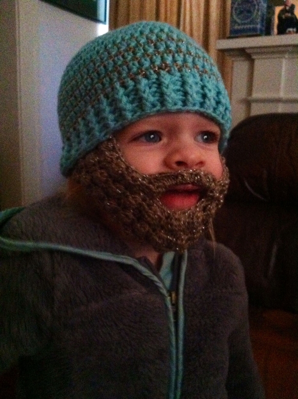 My daughter is fascinated with beards and my mother is talented with crochet So naturally