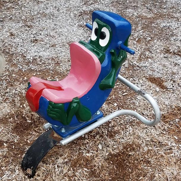My daughter is not allowed to ride this playground toy