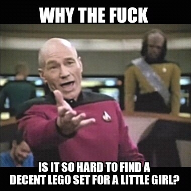 My daughter loves Legos like her brothers She just doesnt care for Star Wars or LOTR that much Why are the girly sets so fucking lame