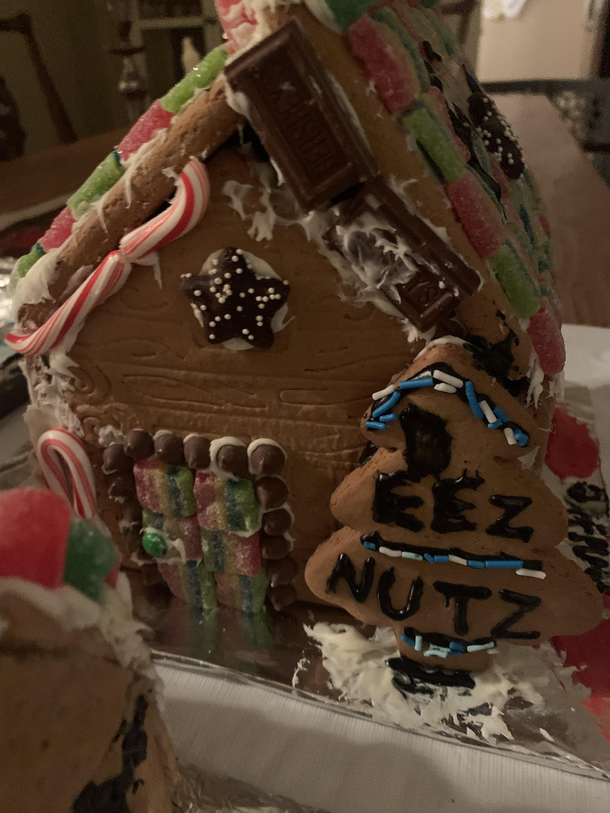 My daughter made a gingerbread house