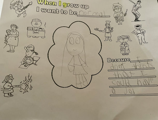 My daughter not exactly inspiring confidence for her future