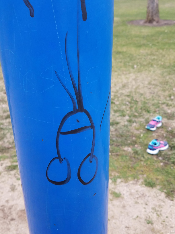 My daughter pointed this out because she thought it was an A like the first letter in her name