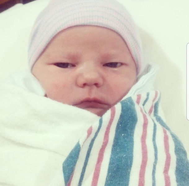 My daughter was born sick of our shit