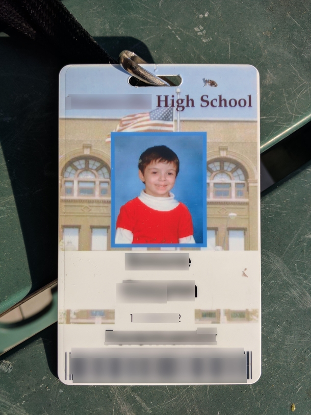 My daughter went to Preschool then we homeschooled her for  years and last week she started High School Apparently for your student ID they use the last photo on record