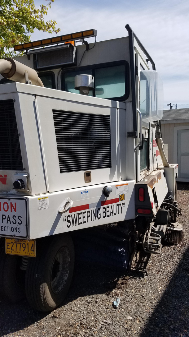 My daughter won our towns Name the Street Sweeper contest