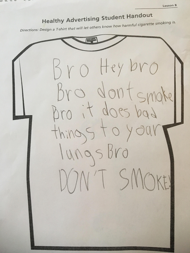 My Daughters PSA for her schoolwork