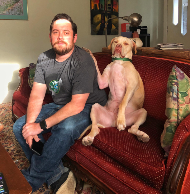 My dog showing my girlfriend that Im his