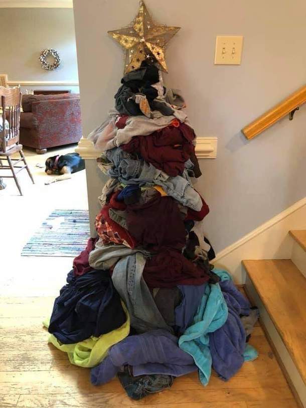 My ex co-worker put up their Christmas tree today