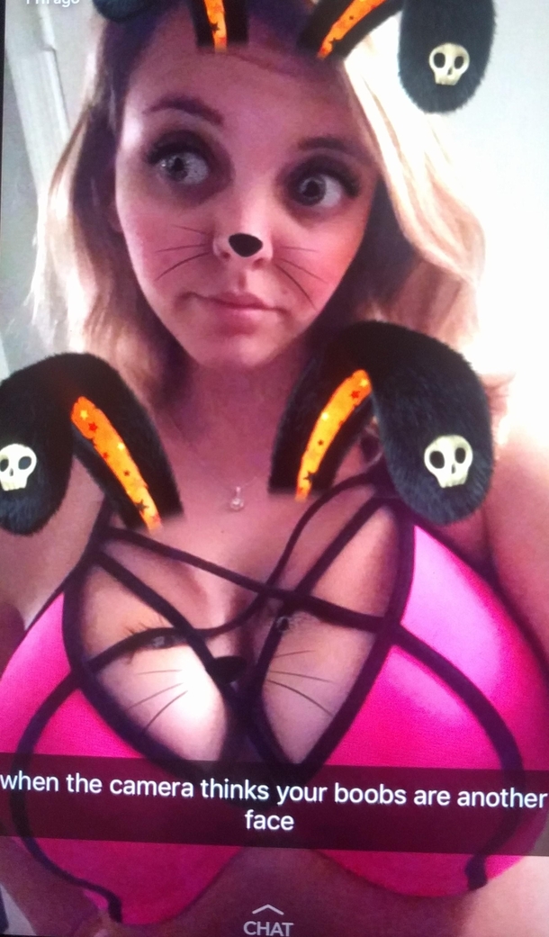 My eyes are up here Snapchat