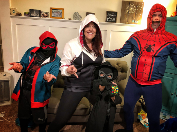 My family dressed at the Spider-Verse last Halloween