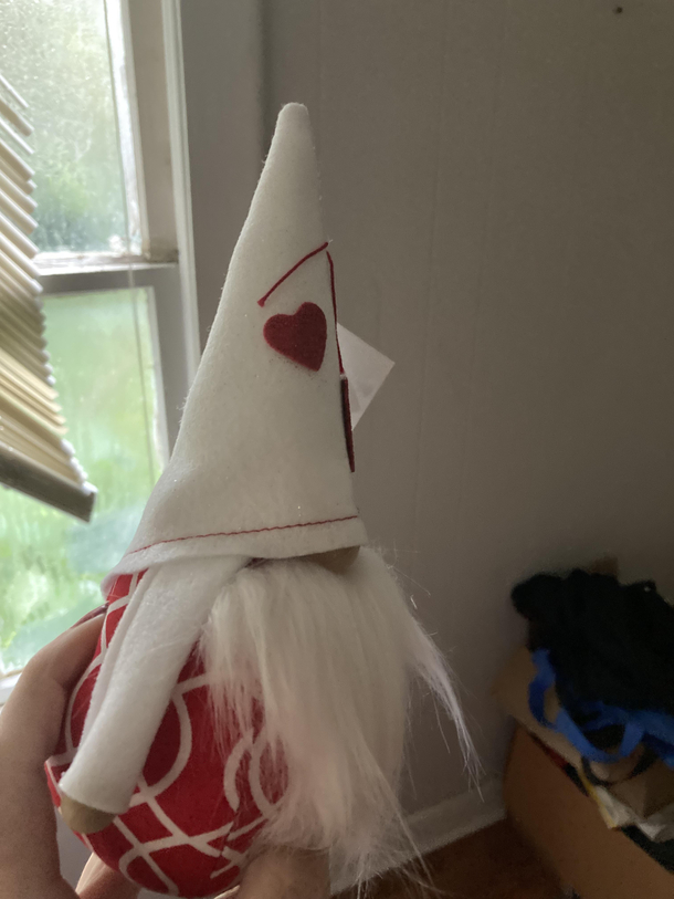 My fianc has a Valentines Day Elf looks to me like Santa joined the Klan