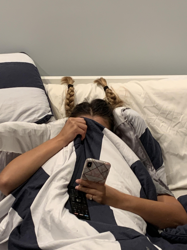 My Fiancs braids make her head look like a rotisserie chicken