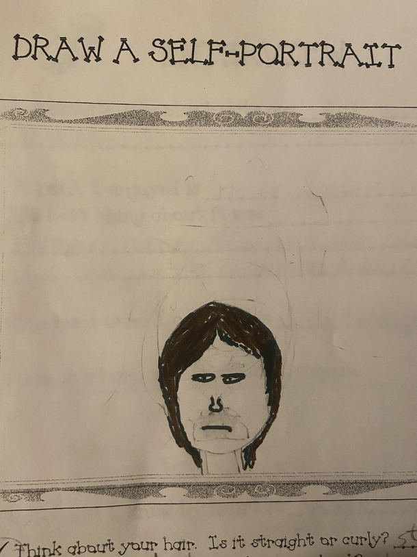 My fifth grade self-portrait