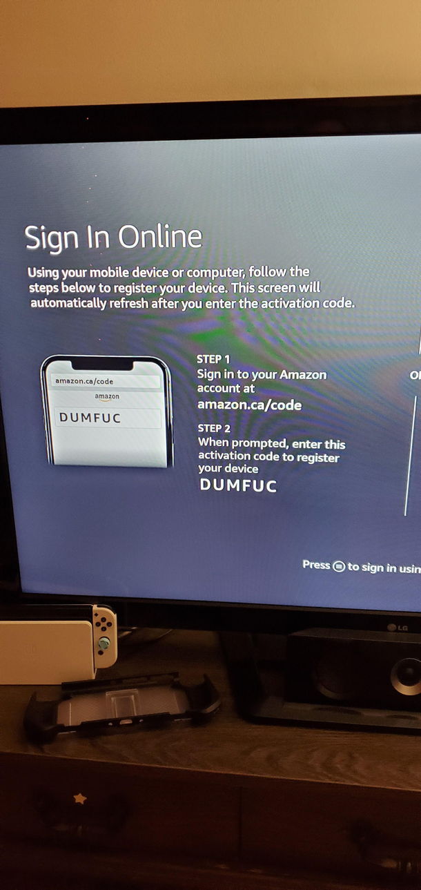 My Fire Stick was upset that I was trying to register it