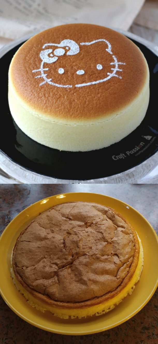 My first attempt at Japanese style cheesecake Well actually any cheesecake Or non-box mix cake It was tasty though