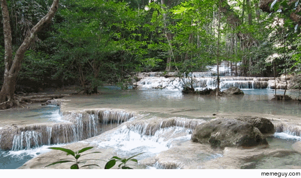 My first gif converted from a video I made - Erawan falls Thailand How did I do 