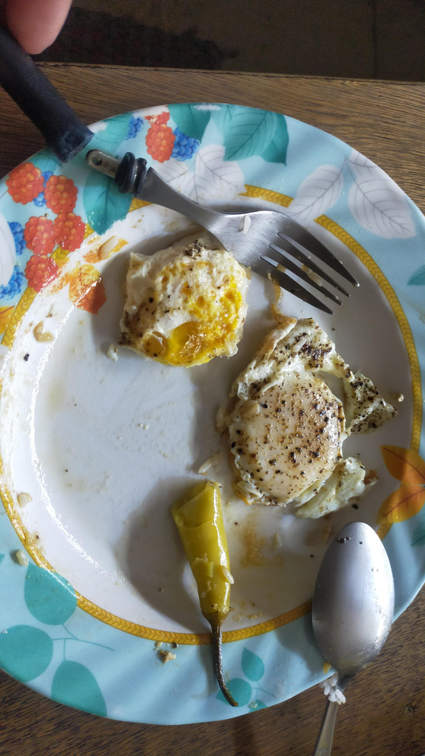 My fork losses battle to an egg
