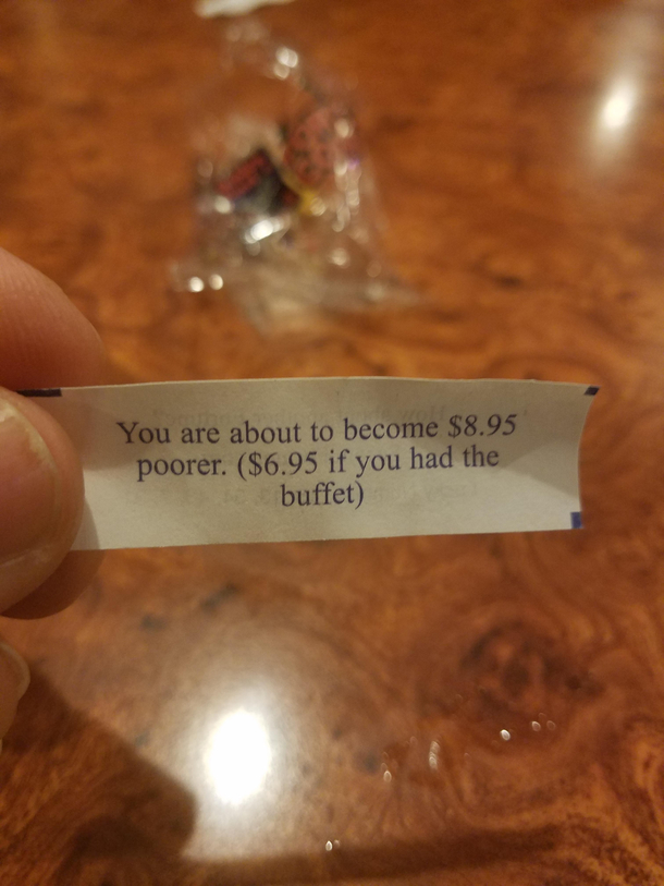 My fortune cookie from the China Buffet