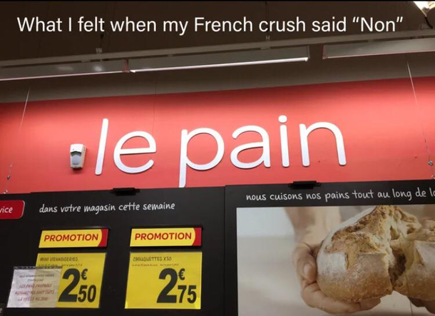 My French crush said non