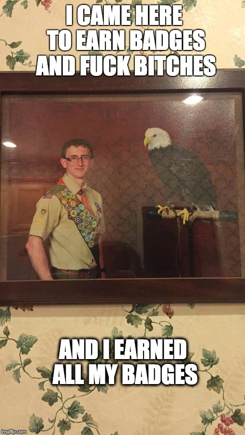 My friend begrudgingly showed me his old boy scout photo I couldnt help myself