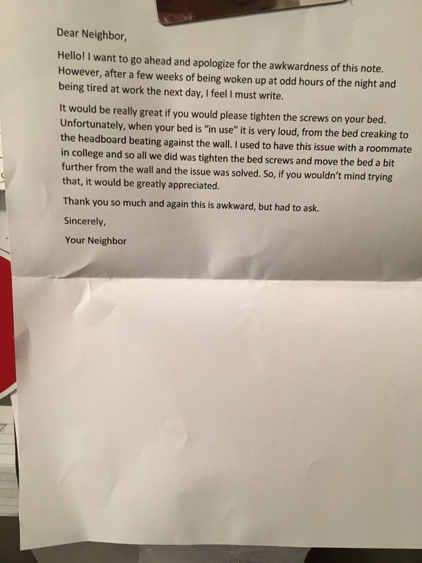 My friend came home to find this note on his door