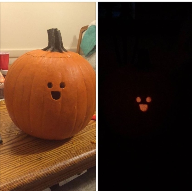 My friend carved this sad pumpkin last night