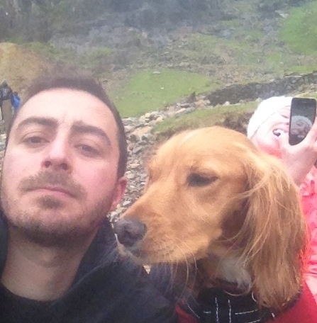 My friend climbed a mountain and took a selfie was photo bombed by girlfriend taking selfie