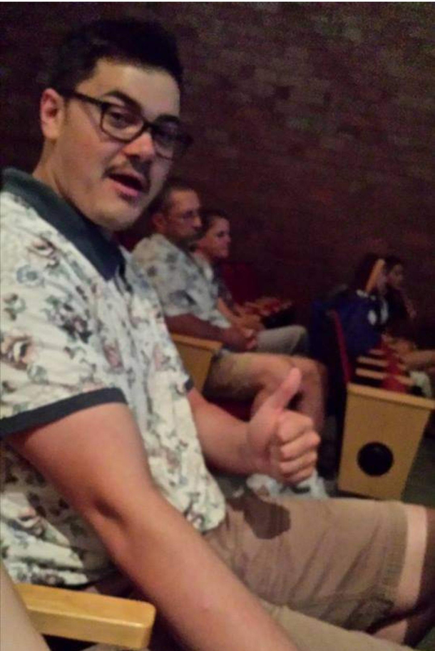 My friend dressed up like a dad for my brothers graduation and sat next to a dad wearing the same thing