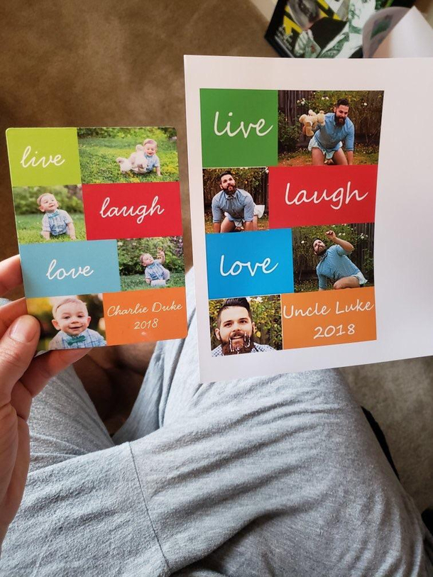 My friend got a Christmas card from his nephew he decided to copy it and send it back