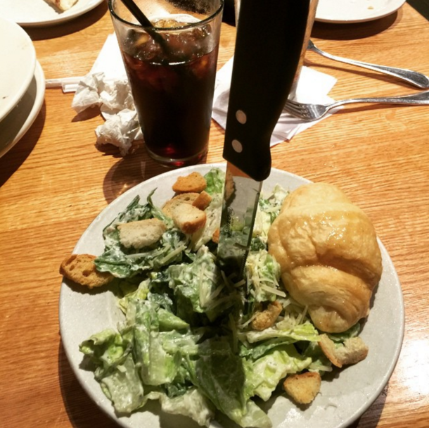 My friend had his first caesar salad at dinner I heard him shout Et tu brute LOUDLY in the restaurant and turned to see this
