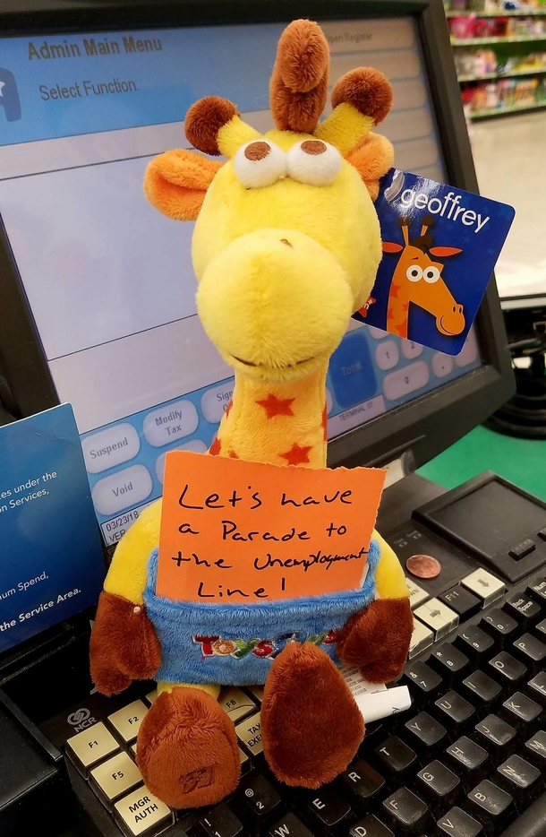 My friend having fun day at work