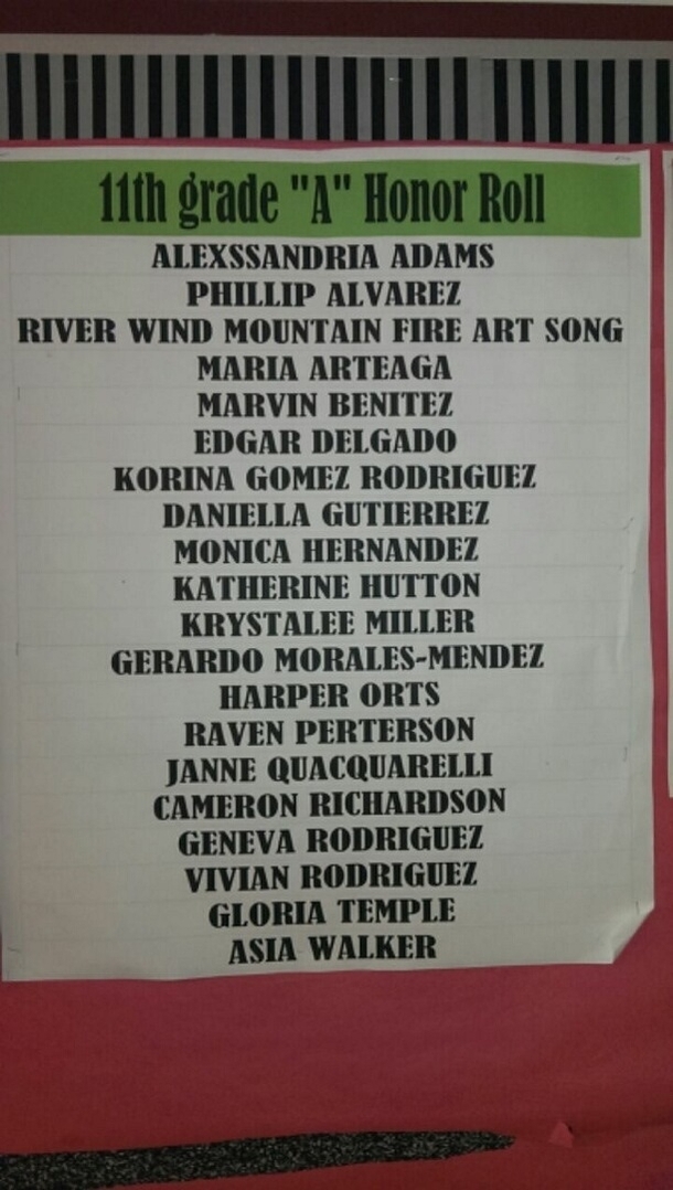 My friend is a high school teacher He sent me this picture yesterday rd name down is some kids actual name