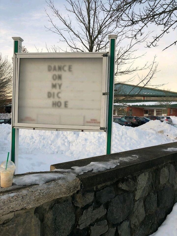 My friend is a teacher at a middle school They forgot to lock the roadside sign board and came into work today to a great message